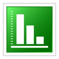 Bar Graph icon on a square button - FlatSeries N46