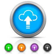 Cloud Computing icon on round buttons - GlossSeries