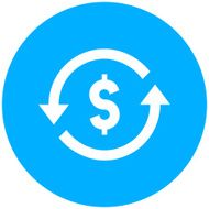 Exchange Rate icon on a round button - RoundSeries