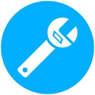Wrench icon on a round button - RoundSeries