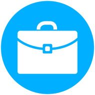 Briefcase icon on a round button - RoundSeries