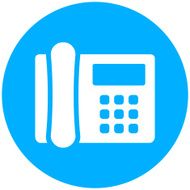 Office Telephone icon on a round button - RoundSeries