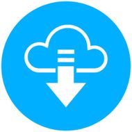 Cloud Computing icon on a round button - RoundSeries N2