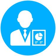 Businessman icon on a round button - RoundSeries N13