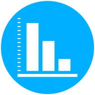 Bar Graph icon on a round button - RoundSeries N46