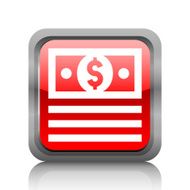 Money icon on a square button - RubyRedSeries N2