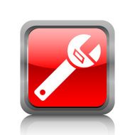 Wrench icon on a square button - RubyRedSeries