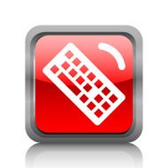 Computer Keyboard icon on a square button - RubyRedSeries