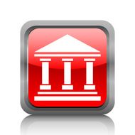 Bank icon on a square button - RubyRedSeries N5