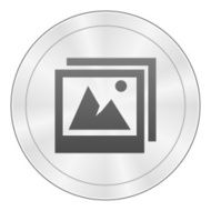 Photographs icon on a round button - SharpSeries