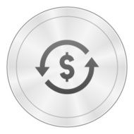 Exchange Rate icon on a round button - SharpSeries