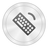 Computer Keyboard icon on a round button - SharpSeries