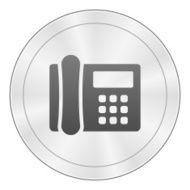 Office Telephone icon on a round button - SharpSeries