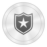 Shield icon on a round button - SharpSeries