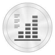 Bar Graph icon on a round button - SharpSeries N47