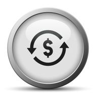 Exchange Rate icon on a silver button - SilverSeries