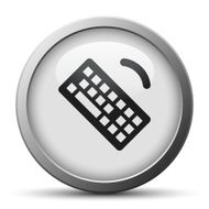 Computer Keyboard icon on a silver button - SilverSeries