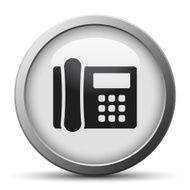 Office Telephone icon on a silver button - SilverSeries