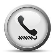 Telephone icon on a silver button - SilverSeries