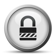 Padlock icon on a silver button - SilverSeries