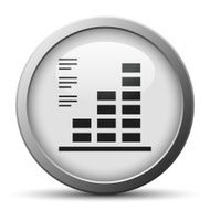 Bar Graph icon on a silver button - SilverSeries N47