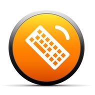 Computer Keyboard icon on a round button - SimpleSeries