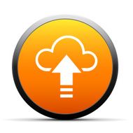 Cloud Computing icon on a round button - SimpleSeries