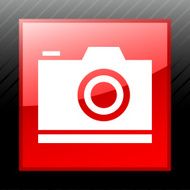Digital Camera icon on a square button - SleekSeries