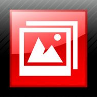 Photographs icon on a square button - SleekSeries