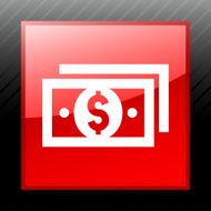 Money icon on a square button - SleekSeries