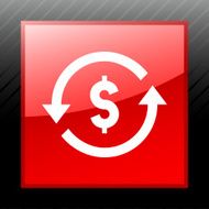 Exchange Rate icon on a square button - SleekSeries
