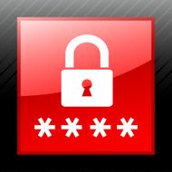Security icon on a square button - SleekSeries