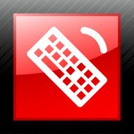 Computer Keyboard icon on a square button - SleekSeries