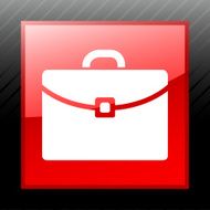 Briefcase icon on a square button - SleekSeries