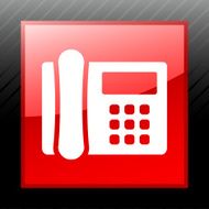Office Telephone icon on a square button - SleekSeries