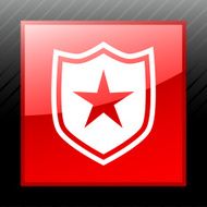 Shield icon on a square button - SleekSeries