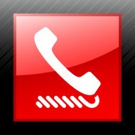 Telephone icon on a square button - SleekSeries