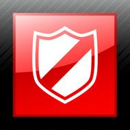 Shield icon on a square button - SleekSeries N2
