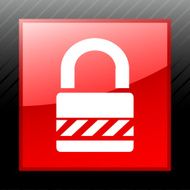 Padlock icon on a square button - SleekSeries