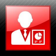 Businessman icon on a square button - SleekSeries N13