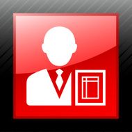 Businessman icon on a square button - SleekSeries N15