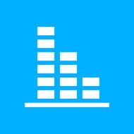 Bar Graph icon on a blue background - SmoothSeries N46