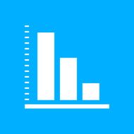 Bar Graph icon on a blue background - SmoothSeries N48