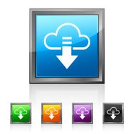 Cloud Computing icon on square buttons - SquaredSeries N2