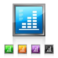 Bar Graph icon on square buttons - SquaredSeries N47