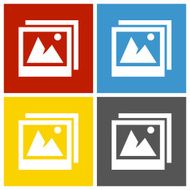 Photographs icon on square buttons - SquareSeries