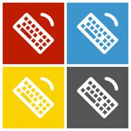 Computer Keyboard icon on square buttons - SquareSeries