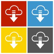 Cloud Computing icon on square buttons - SquareSeries N2
