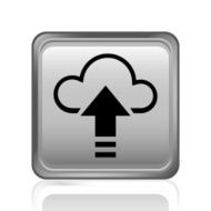Cloud Computing icon on a square button - SteelSeries