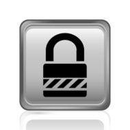 Padlock icon on a square button - SteelSeries